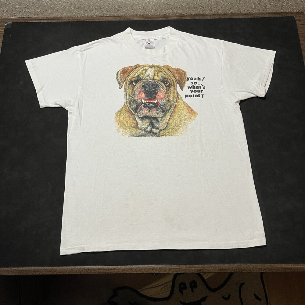 Vintage Georgia Bulldogs Shirt 1990s Dawgs Bounce Back Single Big Face Art USA